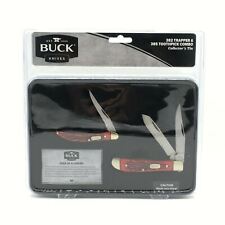 Buck Knives 382 Trapper 385 Toothpick Combo Folding Knife Set Collectors Tin NEW picture