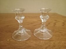 Vtg Set Of 2 Libbey Glass Traditional Candle Holders picture
