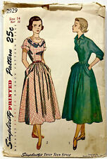 1949 Simplicity Sewing Pattern 2929 Teen Age 1-Pc Dress 2 Styles Size 14 11417 picture