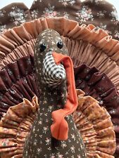 Vintage Fabric Turkey Thanksgiving Centerpiece Decor Gobble Retro picture