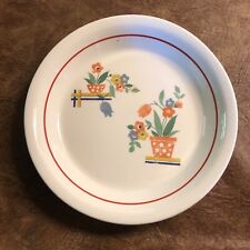 Vintage Cronin China Bake-Oven 9 1/2 inch Pie Plate, Flower Pots picture
