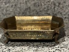 Vintage Hammered  Brass Rectangular Footed Planter/Tray picture