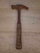 ANTIQUE Stacked Leather Handle Hammer VTG  picture