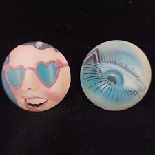 Lisa Frank & Rick Probst Pinback Button Vintage 80's Heart Sunglasses & Eyeball picture