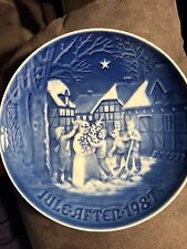 Bing & Grondahl 1987 THE SNOWMAN'S CHRISTMAS EVE ANNUAL PLATE Signed by Jensen picture