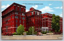 Rochester Minnesota~Colonial Hospital On Corner~Vintage Linen Postcard picture
