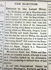 1876 newspaper w false report that SAMUEL TILDEN has been ELECTED US PRESIDENT picture