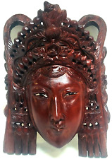 Rosewood Heavily Carved MASK Inlaid Eyes 6