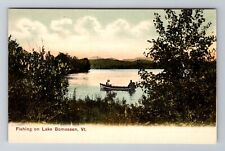 Bomoseen VT-Vermont, Fishing On Lake Bomoseen, Antique Vintage Souvenir Postcard picture