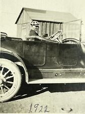R5 Photograph 1922 Handsome Man Convertible Automobile Car Barn Overland  picture