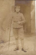 RPPC WWI German or Austrian KuK Soldier, Wounded, Uniform, 1914-18 Portrait picture