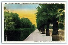 c1910's Typical Residential Section San Diego Expo San Diego California Postcard picture