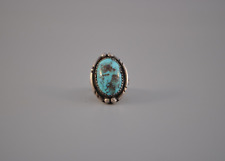 Vintage Navajo Silver Ring - Turquoise Signed geor e. Lee  Size 5 picture