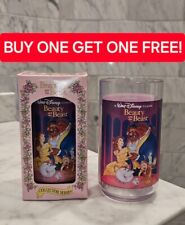 2 1994 Disney Burger King Collector Series Beauty and the Beast Glass NEW, BOGO picture