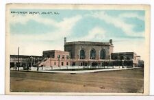 1916 - UNION DEPOT - AT&SF, MC, C&A, ROCK ISLAND, Railroad Postcard picture