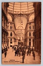 Naples Italy Interno Galleria Umberto Shopping Gallery VINTAGE Postcard picture