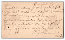 1900 Regular Meeting D.W. Improvement Omaha Nebraska NE Posted Postal Card picture
