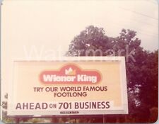 Vtg 1976 Wiener King Famous Footlong 701 Bus. Carolinas Ad Billboard Sign Photo picture