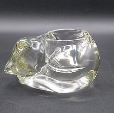 Vintage Avon Sleeping Cat Glass Votive  Candle Holder picture