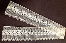 Antique Lace 41 in long x 4 in wide Cream Floral Orchid Zig Zag Ball & Stick picture