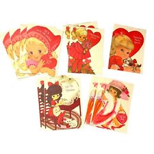 VTG 50s VALENTINE'S DAY CARDS GIRL FEMALE THEMED UNUSED 11 CARDS HALLMARK picture