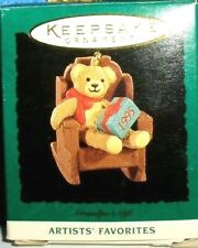 Grandpa's Gift`1995`Miniature-Little Bear With Gift,Hallmark Christmas Ornament picture