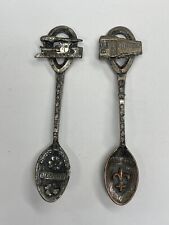 2 Gish Collectible Pewter Spoons. Locomotive /Tennessee and Train/ Louisiana picture