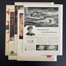Vintage 1942 - 1955 Watch Print Ads Lot of 5 Elgin Gruen Waltham... picture