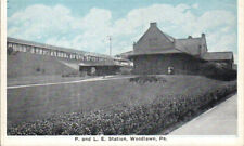 Woodlawn, PA, P and LE Station, Train Depot Early Postcard A6 picture