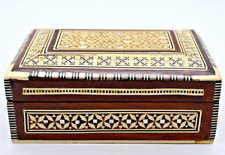 Moorish Khatam Micro Mosaic Wood & Mother-of-Pearl Marquetry Box-Velvet Lined picture