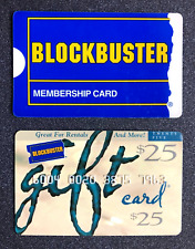BLOCKBUSTER VIDEO—VINTAGE MEMBERSHIP CARD AND $25 GIFT CARD (NO VALUE)—LATE '90s picture