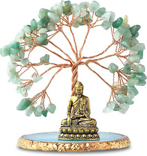 CRUCISRESIN Buddha Statue with Healing Crystal Tree, Tree of Life for Positive E picture