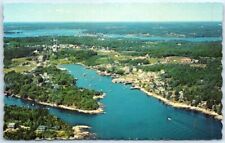 Postcard - A snug and picturesque harbor - Airview of New Harbor, Maine picture