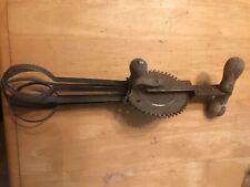 Vintage/Antique A&J White Handle Steel High Speed Hand Crank Beater Mixer picture