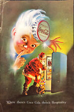 1948 Coca-Cola Christmas Santa in Refrigerator and Sprite Boy Bottlecap Print Ad picture