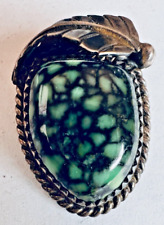 GORGEOUS TURQUOISE STONE STERLING  1 1/8