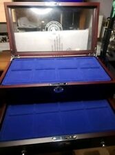 Danbury Mint Morgan Silver Dollar Collection Box Chest Case 16 Slots with KEY picture