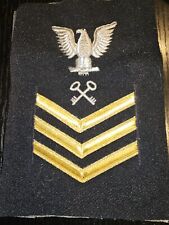 1950s USN Navy Chief Storekeeper Mate Bullion Chevron Rate Patch L@@K picture