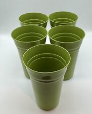 Retro PackerWare Set of 5 Olive Green 20oz Plastic Tumblers Made in USA picture