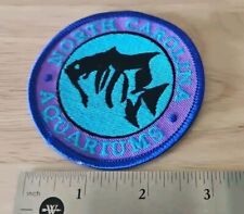 North Carolina Aquariums Fish Logo Souvenir Round Blue Embroidered Patch Badge picture