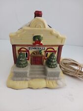 Christmas Village Town Hall Porcelain House With Cord picture