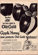 1943 Old Gold Cigarettes Print Ad Apple Honey Protects Freshness picture