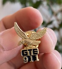Vintage GTE 911 Emergency Service Golden Eagle Lapel Hat Pin picture