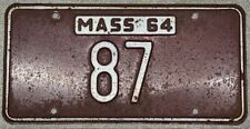 1964 Massachusetts 2-digit license plate # 87  MA Mass picture