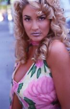 35 MM Color Slides Duplicate People Woman Model Curly Blonde Outdoors 1995 #08 picture