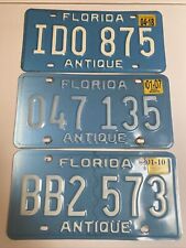 Florida Antique Historic Genuine License Plate / Tag Lot Of 3 picture
