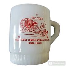 Vintage Fire King Mug Lumber Wholesale Advertising Jingle Milk Glass  picture