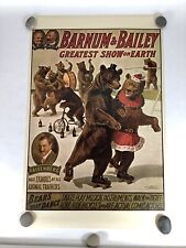Barnum & Bailey Circus Poster BEARS THAT DANCE Dancing Bears 24x36 P3-1916 picture