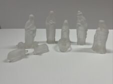 Vintage Frosted Glass Nativity Set 8 Piece picture