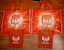 Lot of 4 Whataburger Bags (2) Reusable Totes Bags 17x14x9 & (2) Gift Bags 10x8x5 picture